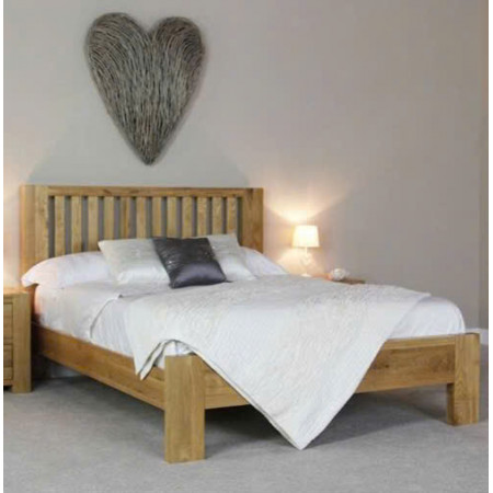 Chunky 1m4 x 2m : Giường Ngủ Gỗ Sồi - Nan Dọc